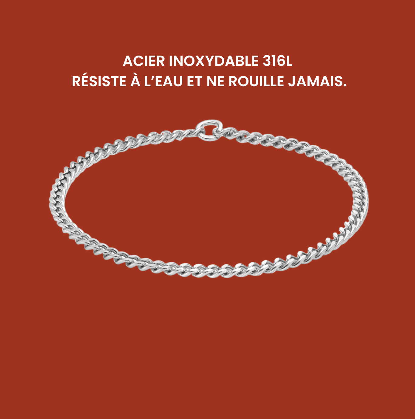 Bracelet permanent argenté au design minimaliste et élégant, ajustable à tous les poignets.